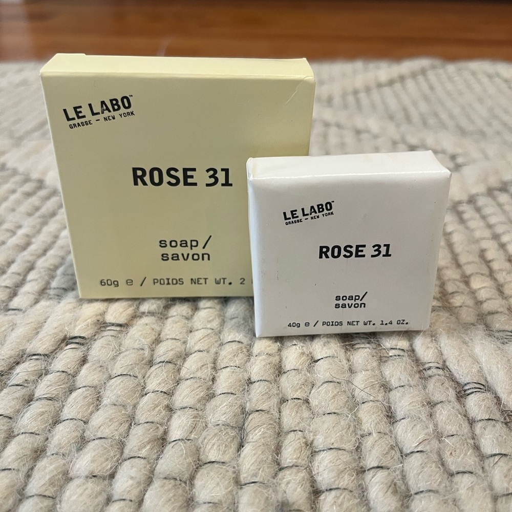 Le Labo rose soap. Body and hand bar sold together.